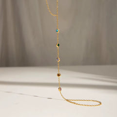 Pulsera con anillo de cristales de colores