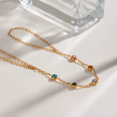 Pulsera con anillo de cristales de colores