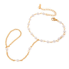 Pulsera con anillo de perlas