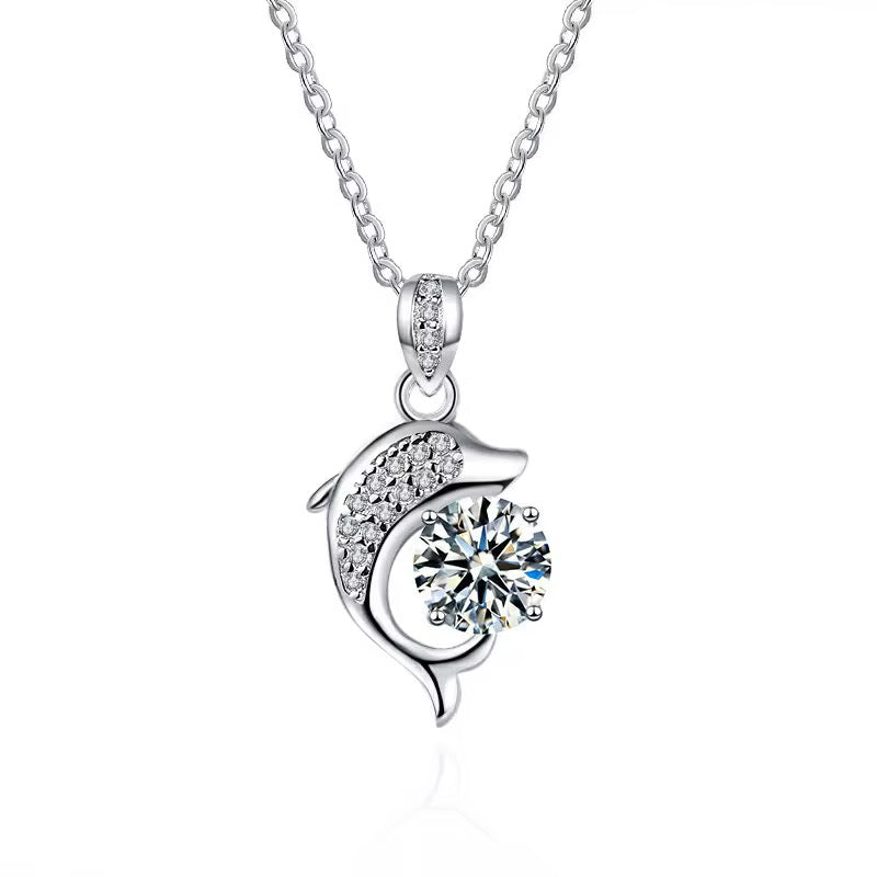 Moissanite Dolphin Necklace