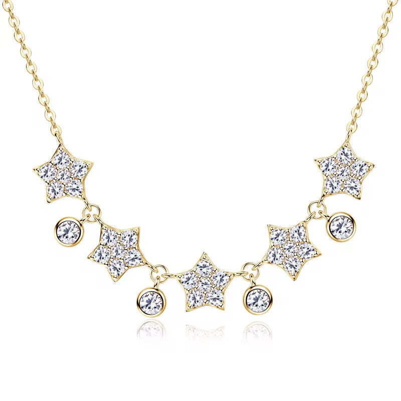 Star Necklace with Moissanite 