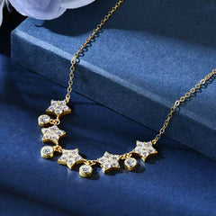 Star Necklace with Moissanite 
