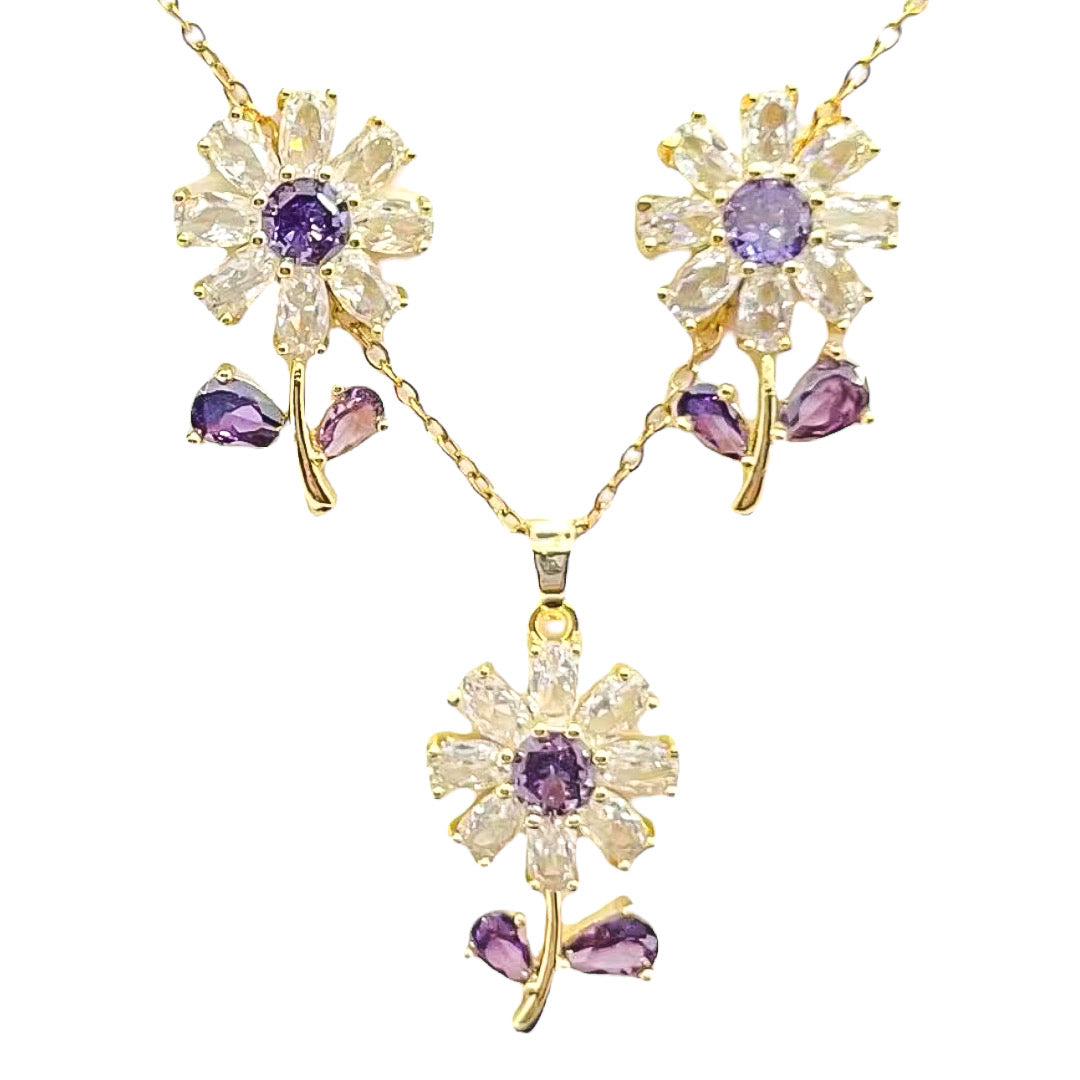 Set de flor morada