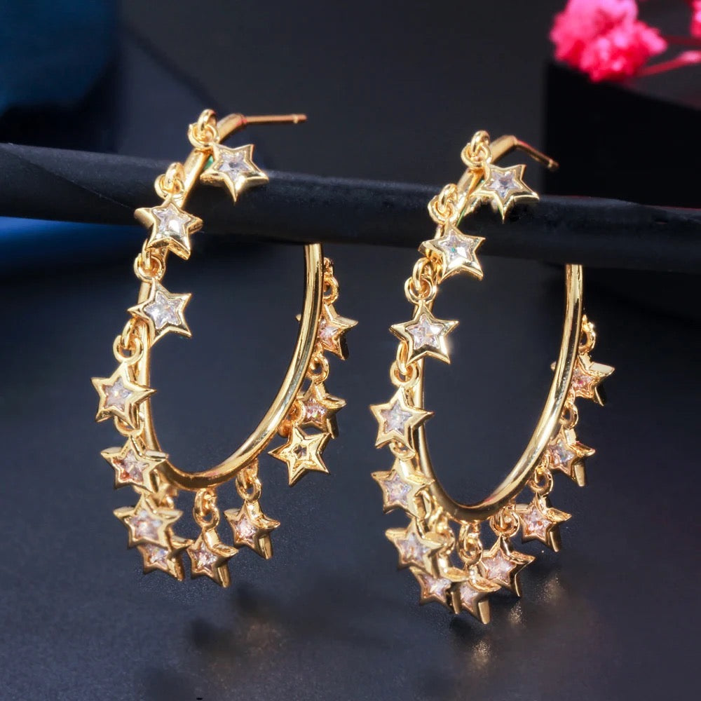Hanging Star Hoops 