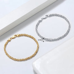 Unisex Byzantine Bracelet - Gold 