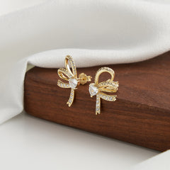 Coquette Bow Earrings - Gold 