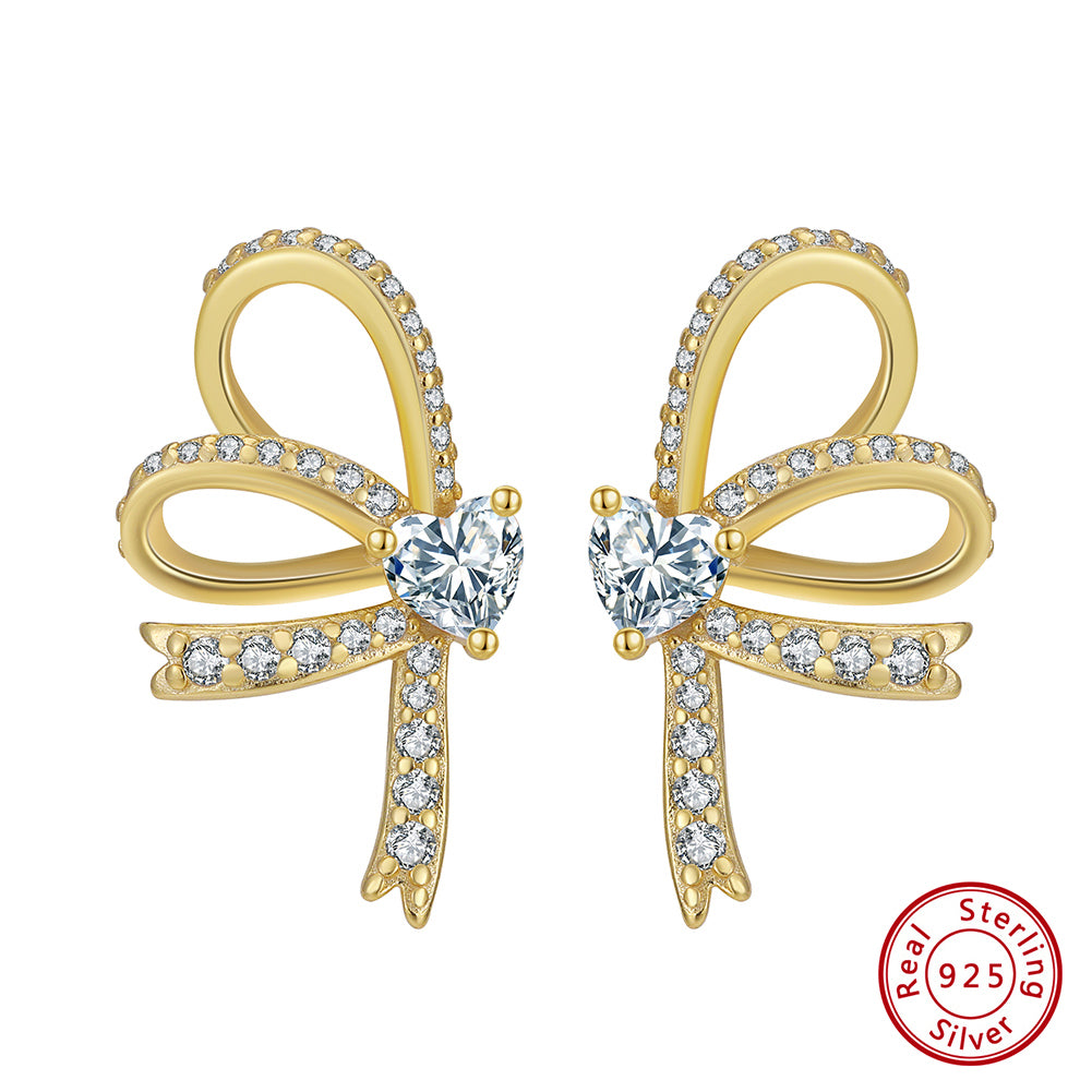 Coquette Bow Earrings - Gold 