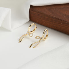 Coquette Bow Hoops - Gold 