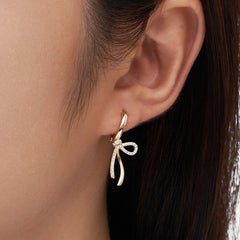 Coquette Bow Hoops - Gold 
