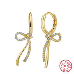 Coquette Bow Hoops - Gold 