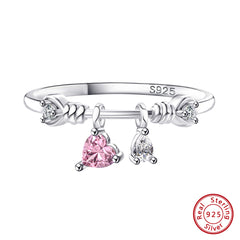 Heart and teardrop ring 