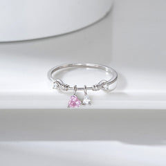 Heart and teardrop ring 