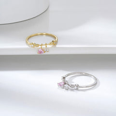 Heart and teardrop ring 