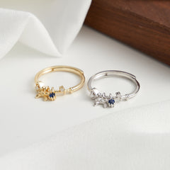 Anillo Lazo Coquette con Zafiro - dorado