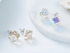 Iridescent Cube Earrings 