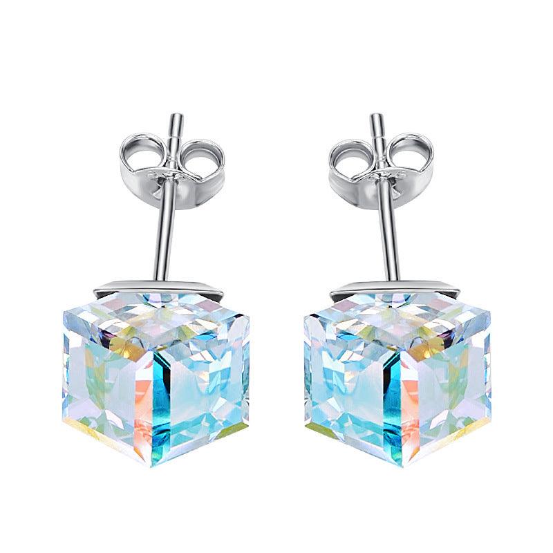Iridescent Cube Earrings 