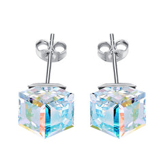 Iridescent Cube Earrings 