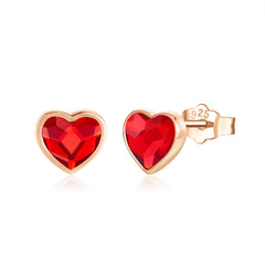 Gold Red Heart Stud